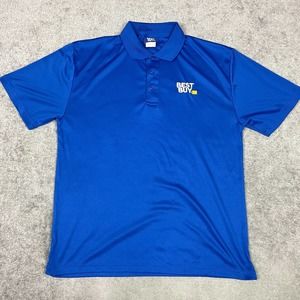 Best Buy Employee Shirt Mens XL Blue Button Down Short Sleeve